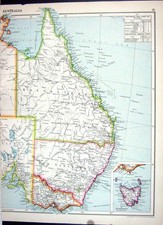 Listing image for Old Cassell Map 1920 Australia Tasmania Bass Strait Tasmania New Zeal 20th