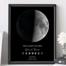 Listing image for Custom Moon Phase Map Print Personalised Night Sky Anniversary Gift