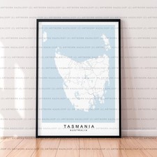 Listing image for Tasmania Map Poster Print Unframed Tasmania Australia Art Modern Wall Print