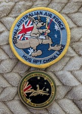 Listing image for RAAF F/A-18 Hornet HUG RPT Joint Test Team Patch & Coin Set - China Lake Rare