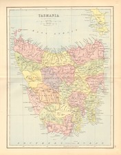 Listing image for TASMANIA. State map showing counties & railways. Australia. BARTHOLOMEW 1876